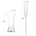 Set of 6 Acrylic Long Stemmed Flutes Unbreakable Goblets with Holder Reusable Floating Drinking Glasses Cup for Wine Champagne Whiskey and Cocktail - Image 3