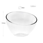 1.2 L Transparent Acrylic Angled Salad Bowl Multipurpose Serving Bowls Stackable Bowls Food Storage Containers for Fruits Vegetables and Snack 1 Piece - Image 3
