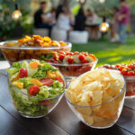 1.2 L Transparent Acrylic Angled Salad Bowl Multipurpose Serving Bowls Stackable Bowls Food Storage Containers for Fruits Vegetables and Snack 1 Piece - Image 2