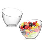 1.2 L Transparent Acrylic Angled Salad Bowl Multipurpose Serving Bowls Stackable Bowls Food Storage Containers for Fruits Vegetables and Snack 1 Piece