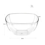 3 L Transparent Acrylic Salad Bowl Multipurpose Serving Bowls Stackable Mixing Bowls Food Storage Containers for Fruits Vegetables and Snack 1 Piece - Image 3