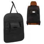 Waterproof Faux Leather Backseat Foldable Car Organizer Multiple Pocket Car Storage Mat Multifunctional Portable Behind The Seat Storage Organizer Bag