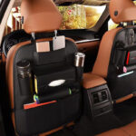 Waterproof Faux Leather Backseat Foldable Car Organizer Multiple Pocket Car Storage Mat Multifunctional Portable Behind The Seat Storage Organizer Bag - Image 2