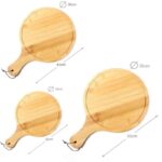Bamboo Wooden Pizza Serving Tray with Handle Round Serving Trays Multipurpose Plate for Meat Vegetables Fruits and Cheese 1 Piece - Image 3