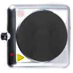 1500 Watts Countertop Single Cast Iron Burner Non Stick Electric Hot Plate Temperature Controls Power Indicator Light - Image 2