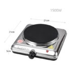 1500 Watts Countertop Single Cast Iron Burner Non Stick Electric Hot Plate Temperature Controls Power Indicator Light - Image 4