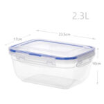 2.3 L Seal Rectangle Meal Prep Container with Airtight Leakproof Lid Plastic Stackable Storage Containers for Food Prep Refrigerator and Pantry 1 Piece - Image 3