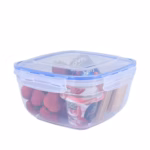 2.4 L Seal Square Meal Prep Container with Airtight Leakproof Lid Plastic Stackable Storage Containers for Food Prep Refrigerator and Pantry 1 Piece