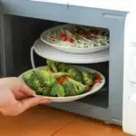 23 CM Heat Resistant Multifunction Plastic Refrigerator and Microwave Shelf Foldable Organizing Rack Microwave Plate Stacker Food Tray 1 Piece White - Image 2