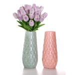 23 CM Plastic Flower Vase Unbreakable Decorative Floral Vase Minimalism Style Vases for Home Decor Tabletop Centerpiece and Shelves 1 Piece
