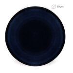 Set of 5 Round Porcelain Plate for Side Dishes Kitchen Dish Plates for for Desserts Cake and Entrees Microwave and Dishwasher Safe Navy - Image 3