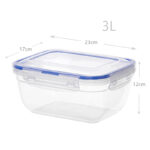 3 L Seal Rectangle Meal Prep Container with Airtight Leakproof Lid Plastic Stackable Storage Containers for Food Prep Refrigerator and Pantry 1 Piece - Image 3