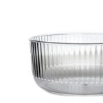 3 L Transparent Black Plexi Storage Ribbed Bowl with Spoon and Fork Round Serving Salad Bowls for Dinner Buffets and Social Gatherings - Image 2