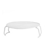 23 CM Heat Resistant Multifunction Plastic Refrigerator and Microwave Shelf Foldable Organizing Rack Microwave Plate Stacker Food Tray 1 Piece White