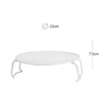 23 CM Heat Resistant Multifunction Plastic Refrigerator and Microwave Shelf Foldable Organizing Rack Microwave Plate Stacker Food Tray 1 Piece White - Image 3