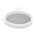 30 CM Multifunctional Plastic Rotatable Storage Tray 360° Spinning Organizer Trays for Kitchen Pantry Bathroom Makeup and Cosmetics 1 Piece White - Image 3