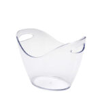 4 L Clear Acrylic Beverage Ice Bucket with Handles Bottle Container Holder for Drinks Champagne Wine Beer and Soda 1 Piece Transparent