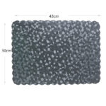 43 CM Heat Resistant Washable PVC Rectangle Placemats Non Slip Wipeable Placemat Vinyl Woven Table Mat for Dining Table Hotel and Party 1 Piece Gray - Image 3