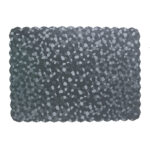 43 CM Heat Resistant Washable PVC Rectangle Placemats Non Slip Wipeable Placemat Vinyl Woven Table Mat for Dining Table Hotel and Party 1 Piece Gray