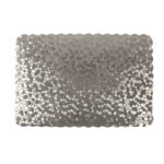 43 CM Heat Resistant Washable PVC Rectangle Placemats Non Slip Wipeable Placemat Vinyl Woven Table Mat for Dining Table Hotel and Party 1 Piece Silver