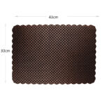 43 CM Heat Resistant Washable PVC Rectangle Placemats Non Slip Wipeable Placemat Vinyl Woven Table Mats for Dining Table Hotel and Party 1 Piece Brown - Image 3