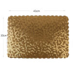 43 CM Heat Resistant Washable PVC Rectangle Placemats Non Slip Wipeable Placemat Vinyl Woven Table Mats for Dining Table Hotel and Party 1 Piece Gold - Image 3