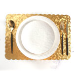 43 CM Heat Resistant Washable PVC Rectangle Placemats Non Slip Wipeable Placemat Vinyl Woven Table Mats for Dining Table Hotel and Party 1 Piece Gold - Image 2