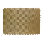 43 CM Heat Resistant Washable PVC Rectangle Placemats Non Slip Wipeable Placemat Vinyl Woven Table Mats for Dining Table Hotel and Party 1 Piece Gold