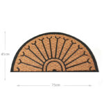 75 CM Semi Circle Door Mat with Rubber Backing and Sunburst Pattern Design Dirt Trapping Outdoor Mats Water Absorbent Non Slip Front Back Door Mats - Image 3