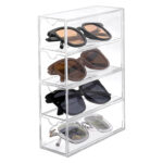 Clear Acrylic Cosmetic Organizer with 4 Drawers Multipurpose Drawers Organizer for Eyeglasses Display Jewelry Watch Perfume and Vanity 1 Piece