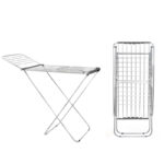 Gray Aluminum Clothes Drying Rack Laundry Drying Rack Large Capacity Winged Cloth Drying Racks Foldable and Space Saving Indoor and Outdoor Use
