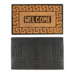 75 CM Extra Durable Door Mat with Rubber Backing and Text Design "Welcome" Dirt Trapping Outdoor Mats Water Absorbent Non Slip Front Back Door Mats