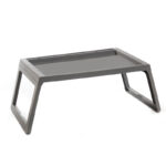 Folding Plastic Lap Desk Trays Portable Laptop Desk Stand Foldable Bed Tray Table for Laptops Ipad Study and Breakfast 1 Piece Gray