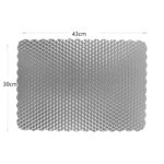 43 CM Heat Resistant Washable PVC Rectangle Placemats Non Slip Wipeable Placemat Vinyl Woven Table Mat for Dining Table Hotel and Party 1 Piece Silver - Image 3