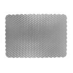 43 CM Heat Resistant Washable PVC Rectangle Placemats Non Slip Wipeable Placemat Vinyl Woven Table Mat for Dining Table Hotel and Party 1 Piece Silver