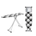Ironing Board with Iron Rest Plate Large Adjustable Household Ironing Board Foldable Ironing Table Stand 1 Piece Black