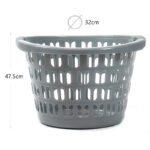 33 L Laundry Hamper Basket with Handles Large Baskets for Carrying and Storage Clothes Multipurpose Organizer Basket for Bathroom Laundry Room Gray - Image 3