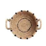 26 CM Multipurpose Handmade Woven Straw and Cotton Storage Basket with Handles Organizer Baskets for Living Room Bedroom Nursery and Laundry 1 Piece - Image 2