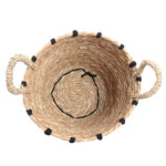 14 CM Multipurpose Handmade Woven Straw and Cotton Storage Basket with Handles Organizer Baskets for Living Room Bedroom Nursery and Laundry 1 Piece - Image 4