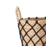 14 CM Multipurpose Handmade Woven Straw and Cotton Storage Basket with Handles Organizer Baskets for Living Room Bedroom Nursery and Laundry 1 Piece - Image 2