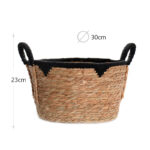 23 CM Multipurpose Handmade Woven Straw and Cotton Storage Basket with Handles Organizer Baskets for Living Room Bedroom Nursery and Laundry 1 Piece - Image 3