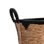 29 CM Multipurpose Handmade Woven Straw and Cotton Storage Basket with Handles Organizer Baskets for Living Room Bedroom Nursery and Laundry 1 Piece - Image 2