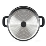 26 CM DOSTHOFF Non Stick Ceramic Coating Induction Deep Casserole Pan with Glass Lid and Covered Silicone Handles 1 Piece Black - Image 4