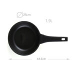 25 CM DOSTHOFF Non Stick Ceramic Coating Induction Round Frying Pan with Handle Kitchen Cookware 1 Piece Black - Image 3