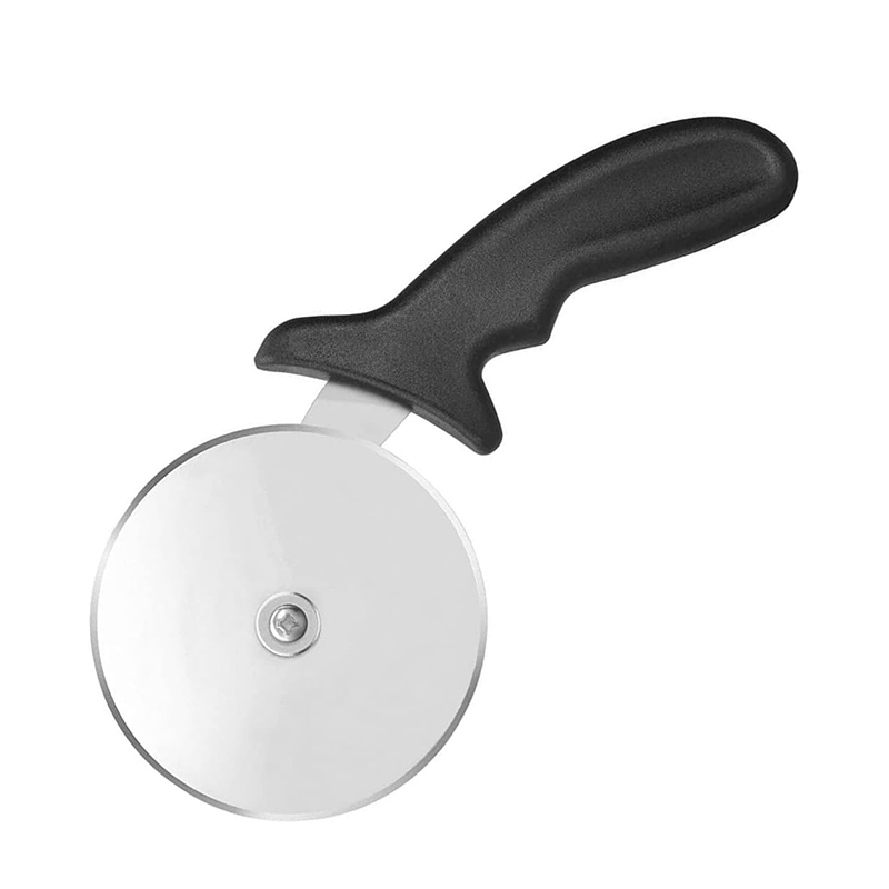 Stainless Steel Pizza Cutter with Sharp Blade and Non Slip Handle Kitchen Cutter Wheel for Cutting Pizza Bread and Pastries 1 Piece Black (1) Pizza Cutter Wheel Stainless Steel Slicer with Handle Kitchen Gadget with Finger Guard Protect Sharp Cutters for Home and Restaurant 1 Piece - Image 1
