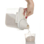 1.5 L Plastic Storage Container with Airtight Dispenser Lid and Measuring Cup Kitchen and Pantry Organization for Cereal Lentil and Rice 1 Piece - Image 2