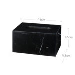 18 CM Handmade Marble Stone Tissue Box Cover Rectangle Tissue Box Holder Napkin Dispenser for Home Living Room Office and Countertop 1 Piece Black - Image 3