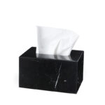 18 CM Handmade Marble Stone Tissue Box Cover Rectangle Tissue Box Holder Napkin Dispenser for Home Living Room Office and Countertop 1 Piece Black - Image 4