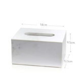 18 CM Handmade Marble Stone Tissue Box Cover Rectangle Tissue Box Holder Napkin Dispenser for Home Living Room Office and Countertop 1 Piece White - Image 3