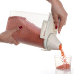 2.5 L Plastic Storage Container with Airtight Dispenser Lid and Measuring Cup Kitchen and Pantry Organization for Cereal Lentil and Rice 1 Piece - Image 2